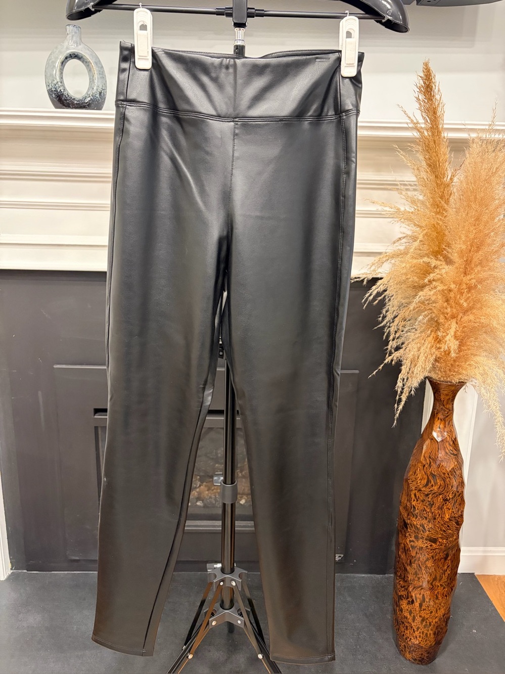 GAP Black Vegan Leather Leggings - Small